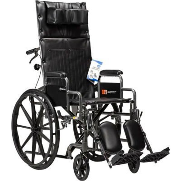 Dynarex Dynarex DynaRide Reclining Wheelchair, Elevating Legrest & Detachable Desk Arm, 20in Seat 10240